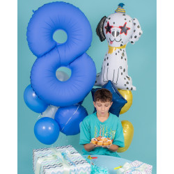 40 inch Number 6 Soft Matte Lotus Blue balloon