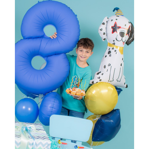 40 inch Number 7 Soft Matte Lotus Blue balloon