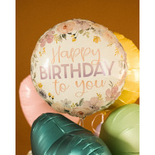 18 inch Floral Watercolor Birthday balloon