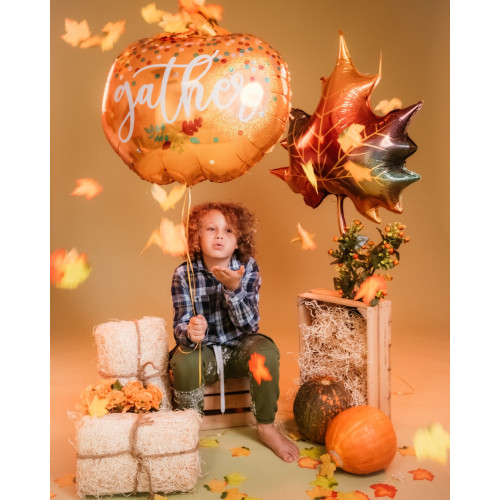 35 inch Glitter Fall Leaf Foil balloon