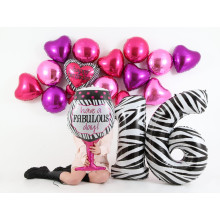 30 inch Birthday Zebra Heart Bow balloon 30 inch Birthday Zebra Heart Bow balloon