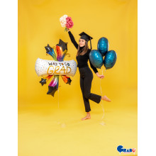 42 inch Bursting Stars Grad Diploma Foil balloon 42 inch Bursting Stars Grad Diploma Foil balloon