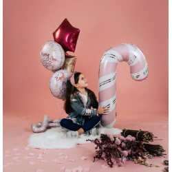 41 inch Pink Candy Cane Foil balloon