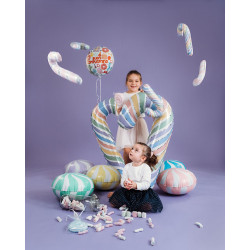 18 inch Swirly White-Matte Green Foil balloon