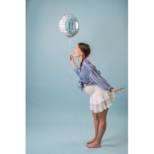 18 inch Boy Buffalo Plaid Foil balloon