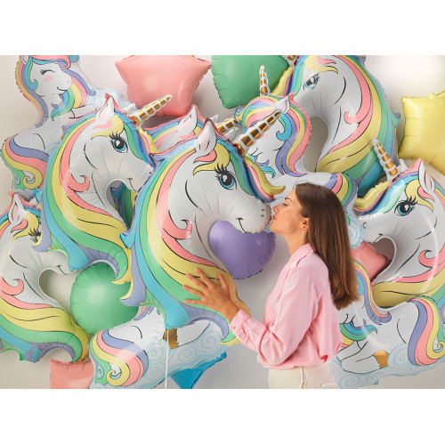 39 inch Macaron Unicorn Head Foil Balloons