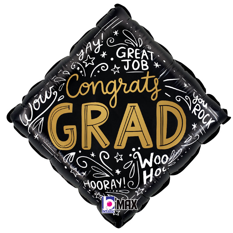 18 inch Congrats Grad Words Foil balloon
