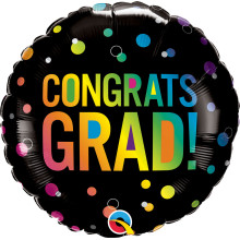 18 inch CONGRATS GRAD OMBRE DOTS balloon 18 inch CONGRATS GRAD OMBRE DOTS balloon