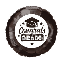 18 inch Black "Congrats GRAD!" Foil Balloon - Graduation Party Decoration 18 inch Black "Congrats GRAD!" Foil Balloon - Graduation Party Decoration