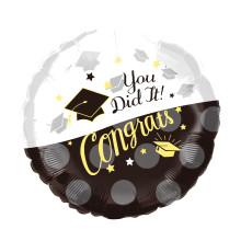 18 inch "You Did It! Congrats" Foil Balloon - Modern Graduation Decor 18 inch "You Did It! Congrats" Foil Balloon - Modern Graduation Decor