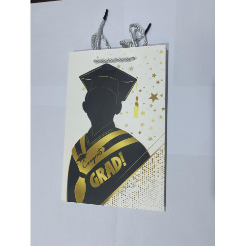 اكياس ورقية اسود مبروك التخرج 26*17*9سم(3حبة)