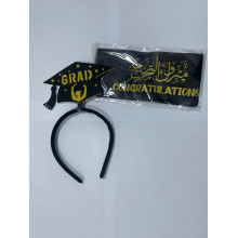 طوق شعر من ورق بلاستيكي مع وشاح تخرج