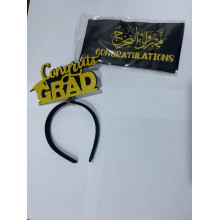 طوق شعر  بلاستيكي مع وشاح تخرج