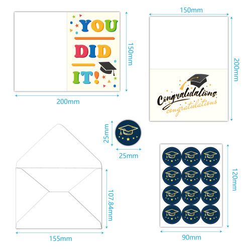 مجموعة كروت لمناسبات التخرج 12 كرت ستايل 4