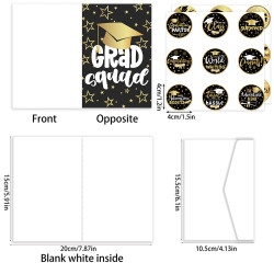 graduation season card blessing message Set (12 pcs cards,12 stickers, 12 envelop)