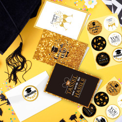 graduation season card blessing message Set (6 pcs cards,12 stickers, 6 envelop)