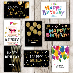 Creative cross-border birthday greeting card sticker 24 sets
