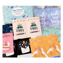 Cross-border birthday card card children diy combination set ins envelope half-fold happy birthday greeting card 50sets