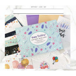 Cross-border birthday card card children diy combination set ins envelope half-fold happy birthday greeting card 50sets