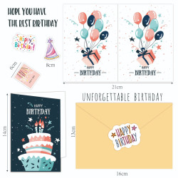 Cross-border birthday card card children diy combination set ins envelope half-fold happy birthday greeting card 50sets