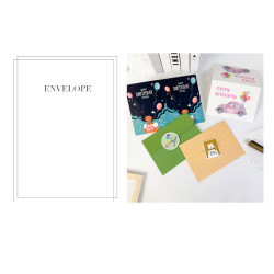 Cross-border birthday card card children diy combination set ins envelope half-fold happy birthday greeting card 50sets