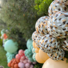 بالون سفاري سافانا مطبوع لون ابيض(25 حبة)