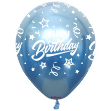 12 inch Happy Birthday Chrome Confetti Balloons 25 pcs 12 inch Happy Birthday Chrome Confetti Balloons 25 pcs