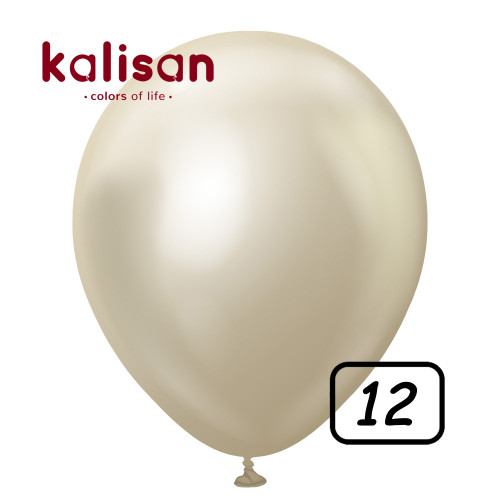 12 inch balloon chrome White Gold 50 pcs