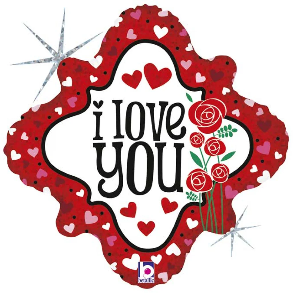 18 inch I Love You Hearts & Roses Foil balloon | Winner Party