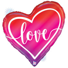35 inch Opal Ombre Love Foil Shape, Holographic Foil balloon 35 inch Opal Ombre Love Foil Shape, Holographic Foil balloon