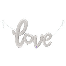 47 inch Silver Love Script Foil balloon 47 inch Silver Love Script Foil balloon
