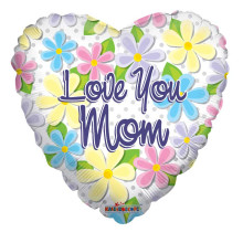 18 inch BV Love You Mom Flowers & Dots