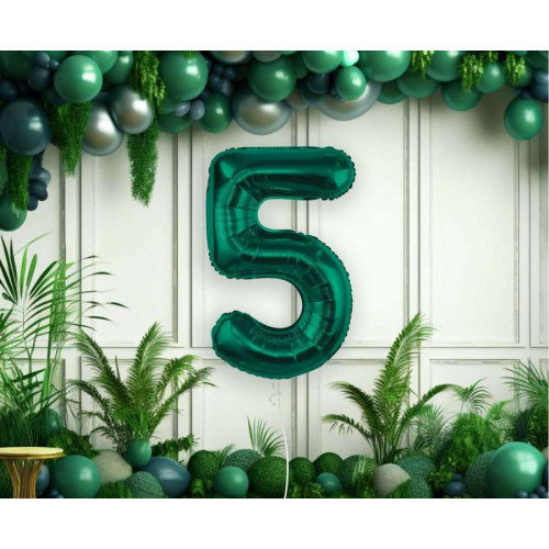 85 cm Numbers 5 Dark Green foil balloon 85 cm Numbers 5 Dark Green foil balloon
