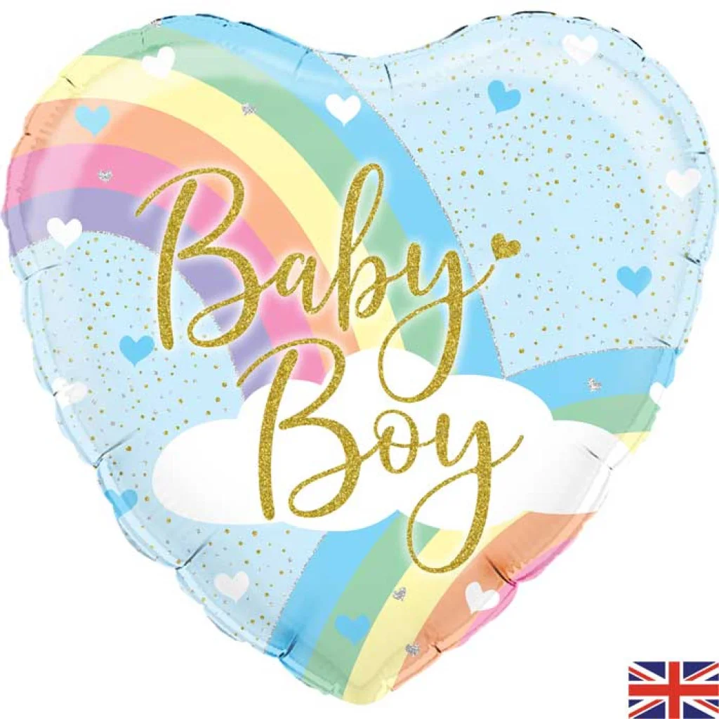 18 inch Pastel Rainbow Boy Holographic Foil balloon | Winner Party