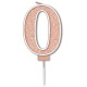 Sparkling Fizz No.0 Birthday Candle 7.5cm Rose Gold