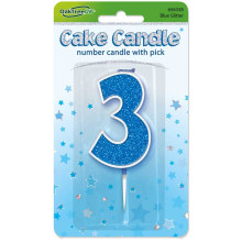 شمعة عيد ميلاد قلتر سماوي رقم (3) شمعة عيد ميلاد قلتر سماوي رقم (3)