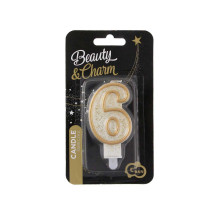 شمعة عيد ميلاد قلتر مذهب رقم 6