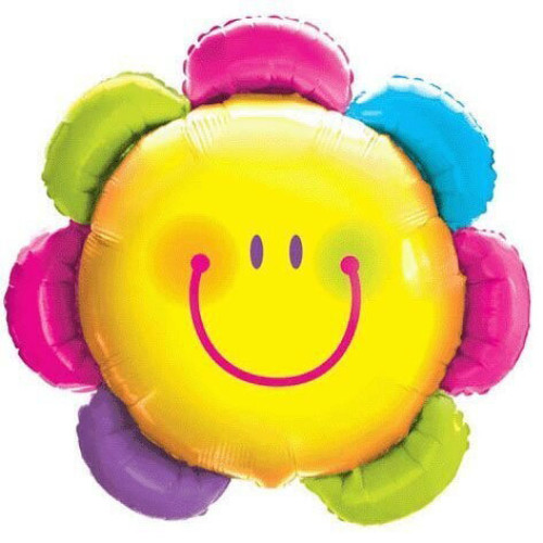 32 inch Smiling Colorful Flower Foil balloon