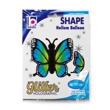 46 inch Radiant Butterfly Blue Foil balloon