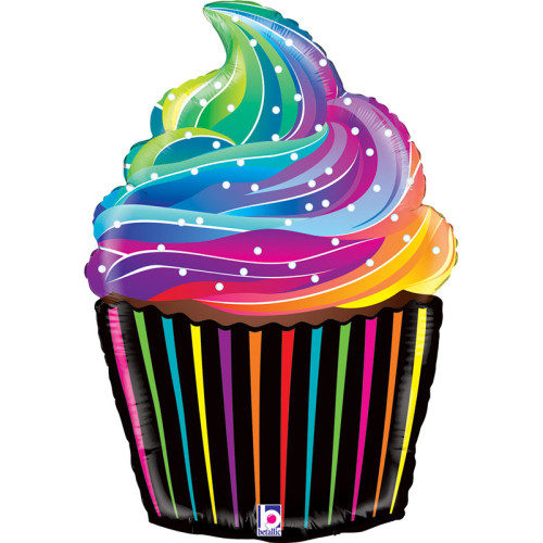 27 inch Rainbow Cupcake Foil balloon