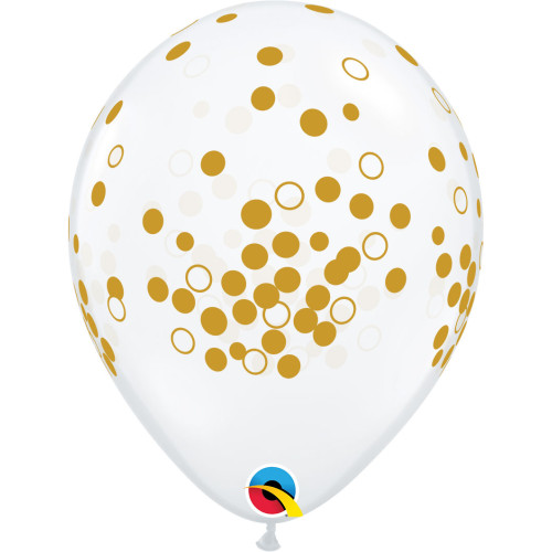 11 inch LATEX D CLEAR CONFETTI DOTS balloon - 25 Pcs 11 inch LATEX D CLEAR CONFETTI DOTS balloon - 25 Pcs