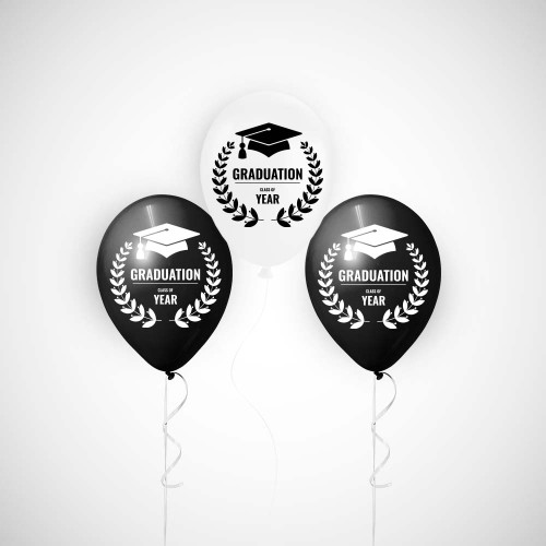 graduation class of year black,white 12 inch 50 count graduation class of year black,white 12 inch 50 count