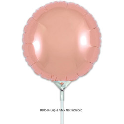 9 inch Rose Gold Round Packaged x 5pcs foil balloon