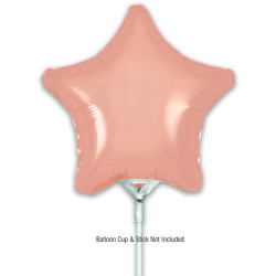 9 inch Rose Gold Star Packaged x 5pcs foil balloon