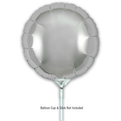 9 inch Silver Round Packaged x 5pcs foil balloon