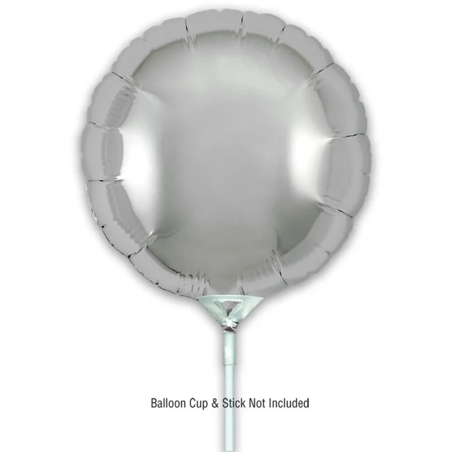 9 inch Silver Round Packaged x 5pcs foil balloon | Winner Party