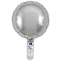 9 inch Silver Round Packaged x 5pcs foil balloon