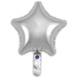 9 inch Silver Star Packaged x 5pcs foil balloon