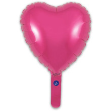 9 inch Pink Heart Packaged x 5pcs foil balloon