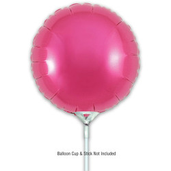 9 inch Pink Round Packaged x 5pcs foil balloon